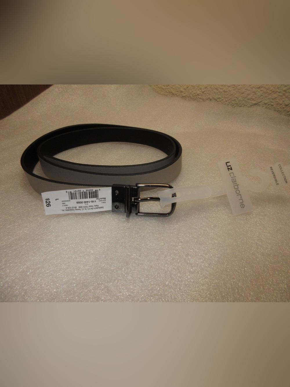 Liz Claiborne Black Belt with Silver Buckle